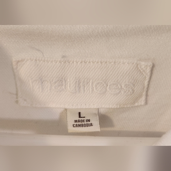 NWT- Maruices White Denim Jacket Size Large - Picture 11 of 12